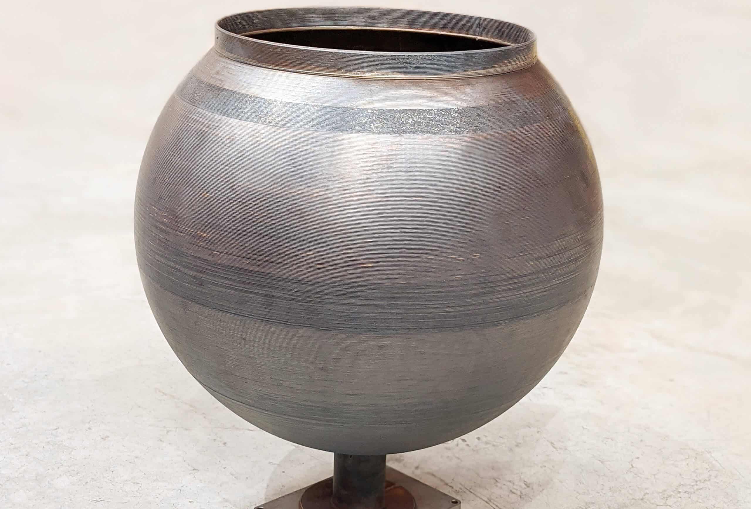 Sfærisk beholder 3D printet i metal