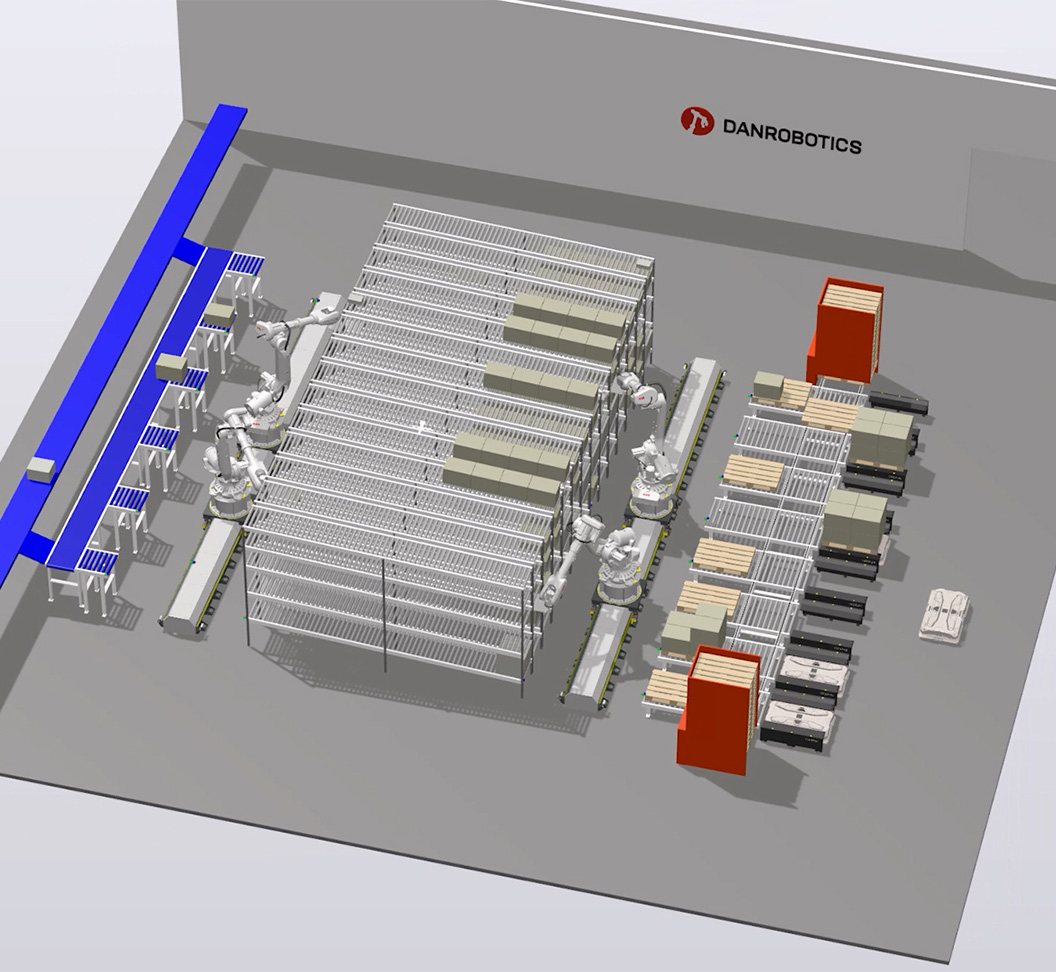 Intralogistik simulering lagerautomatisering | Danrobotics